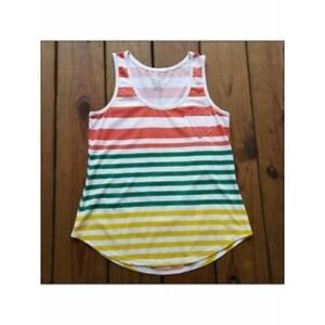 BOBBIE & BROOKS Womens White Round Hem Pocket At Left Chest Tank Top M